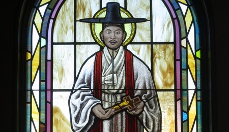 Saint_Paul_the_Apostle_Church_Westerville_Ohio_-_stained_glass_arcade_Saint_Andrew_Kim.jpg