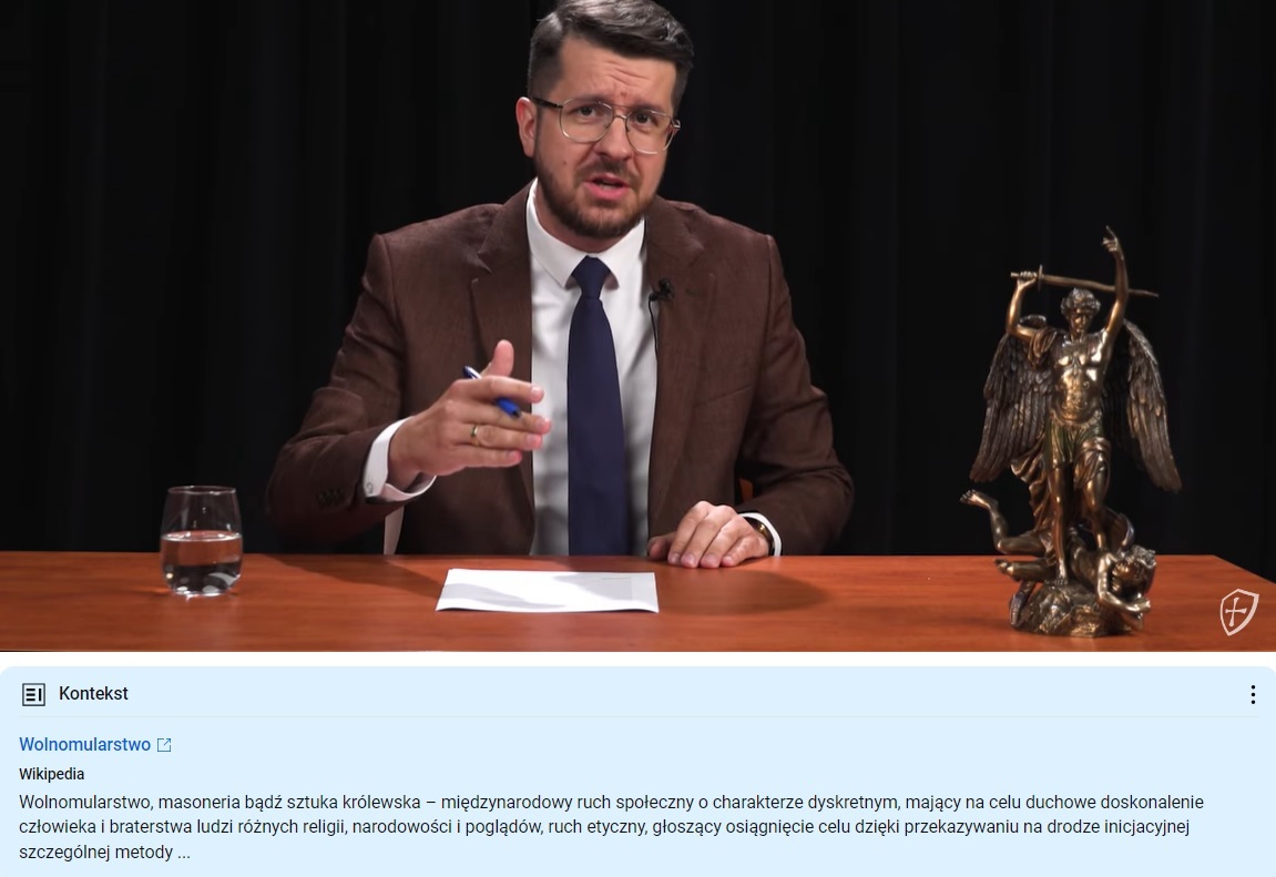 Automatyczny sufler You Tube poucza, co mamy myśleć o masonerii